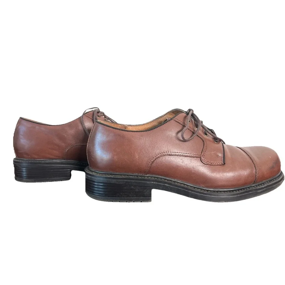 Croft & Barrow Mens Riviera Brown Leather‎ Cap Toe Derby Dress Shoes Size 9.5 M
